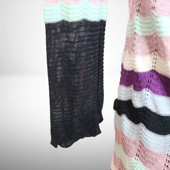 Missoni Multicolor Crochet-Knit Wool-Blend Knee Length Beautiful Dress - Picture 7 of 11